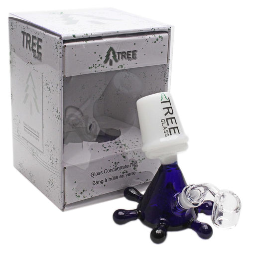 Tree Glass | 5" Splash Cup with Banger Glass Rig (Blue) Glass Rig Maq Distributors