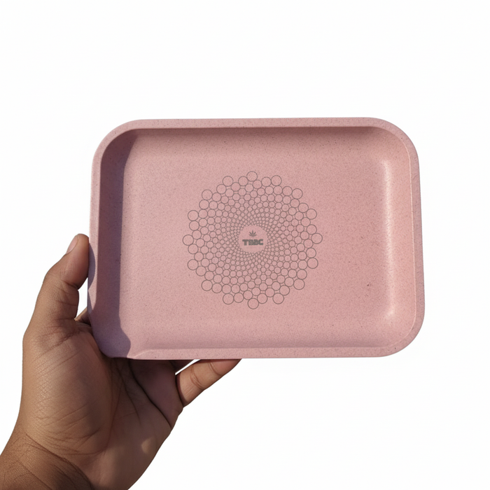 TBBC | Rose Bliss Eco Rolling Tray – Biodegradable Pulp, Sustainable & Stylish Tray THEBOOMBOXCLUB Canada