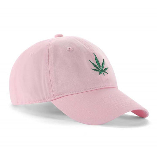 Low-Crown 6-Panel Embroidered Leaf Cap-Pink Hat & Toque Super Supplys Inc