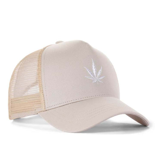 High-Crown 5-Panel Mesh Trucker Cap-Beige Hat & Toque Super Supplys Inc