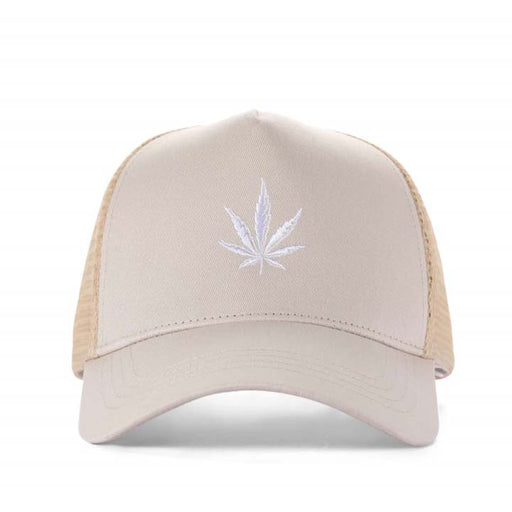 High-Crown 5-Panel Mesh Trucker Cap-Beige Hat & Toque Super Supplys Inc