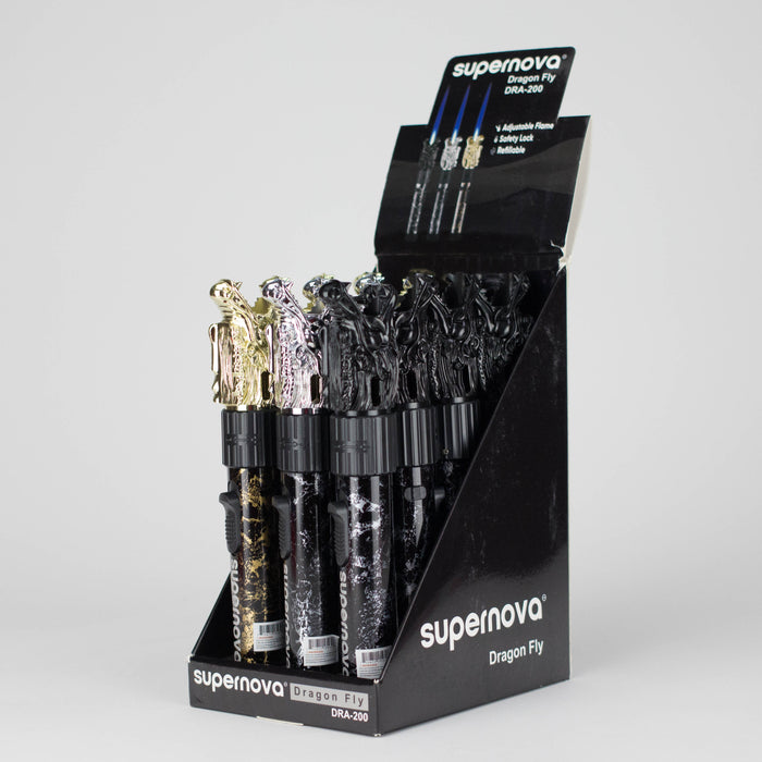 Supernova | Dragon Torch Lighters – 8.8" Flame Lock (12-Pack) Torch Supreme Trading