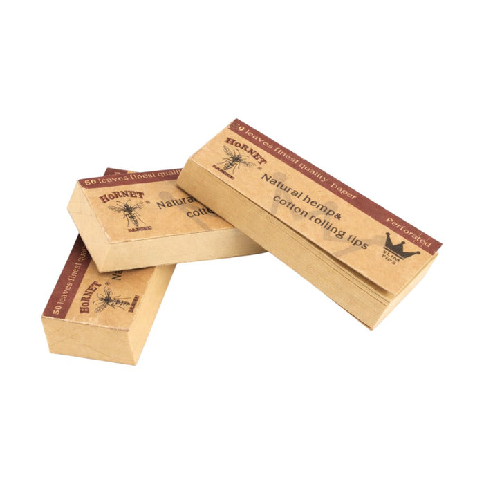 Hornet | Mini Natural Hemp Rolling Tips – Brown (50-Booklet)