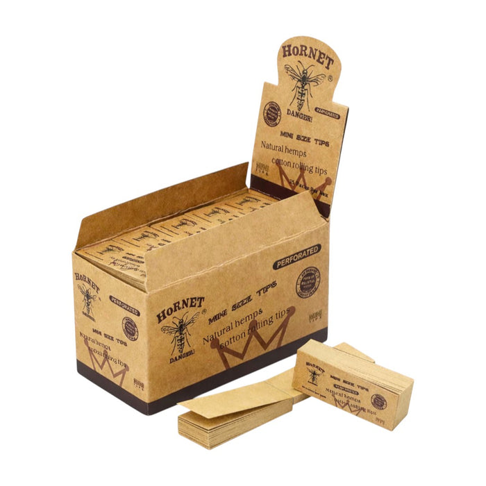 Hornet | Mini Natural Hemp Rolling Tips – Brown (50-Booklet)