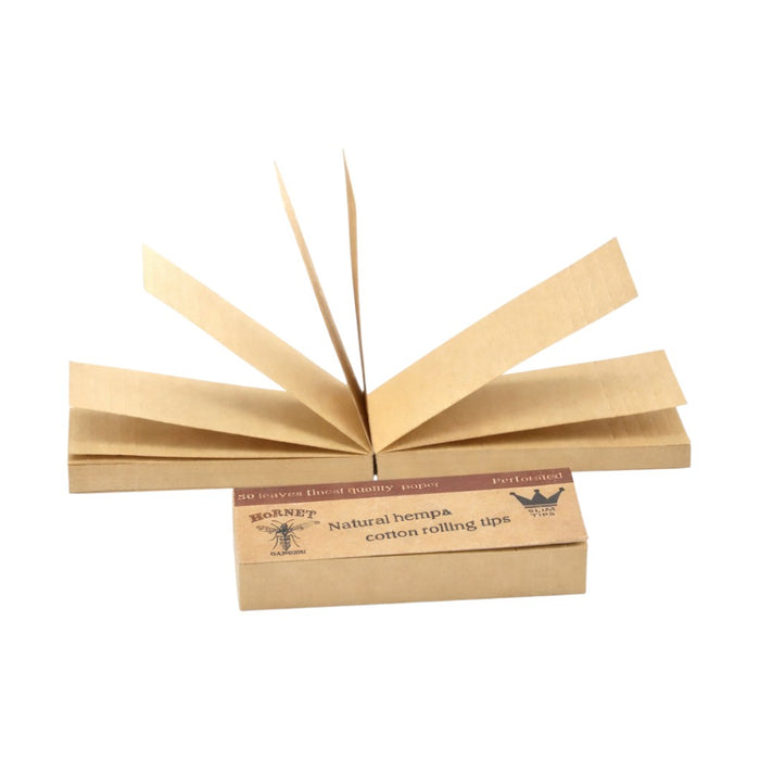 Hornet | Mini Natural Hemp Rolling Tips – Brown (50-Booklet)