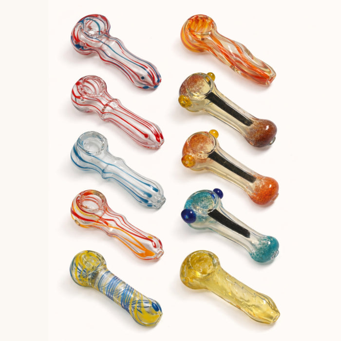 2.5" Double Glass Pipe – 2-Pack (Assorted Mixed Colors) 