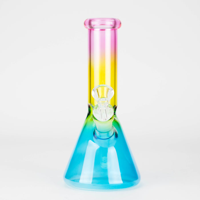 8" Three-Tone Color Glass Beaker Bong 
