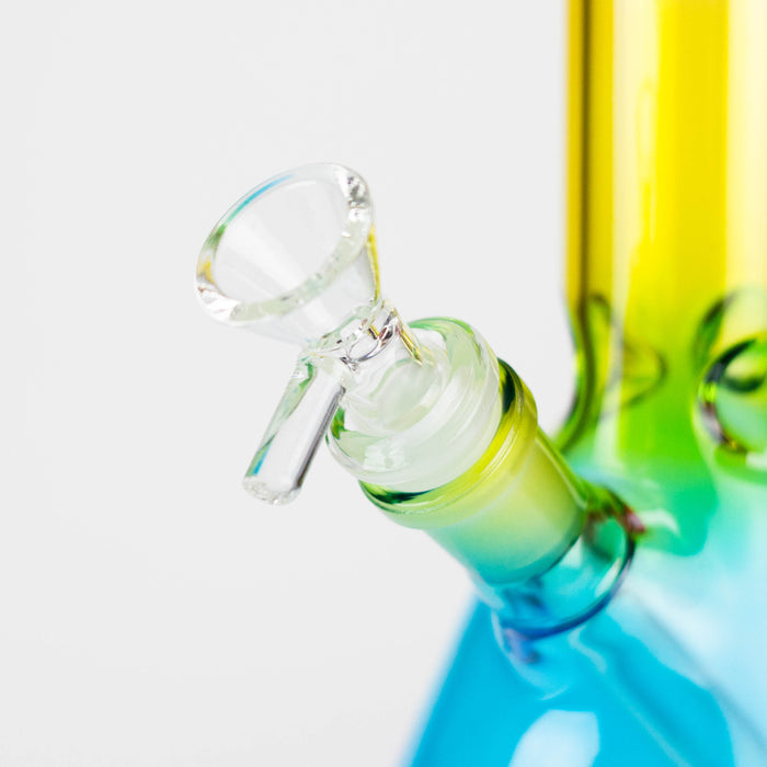 8" Three-Tone Color Glass Beaker Bong 