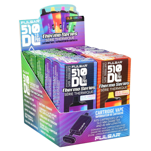 Pulsar 510 DL 2 Thermo Pro Variable Voltage Vape Bar 1000mAh Assorted 10ct Display vaporizer Smoking Cat Distribution(S)