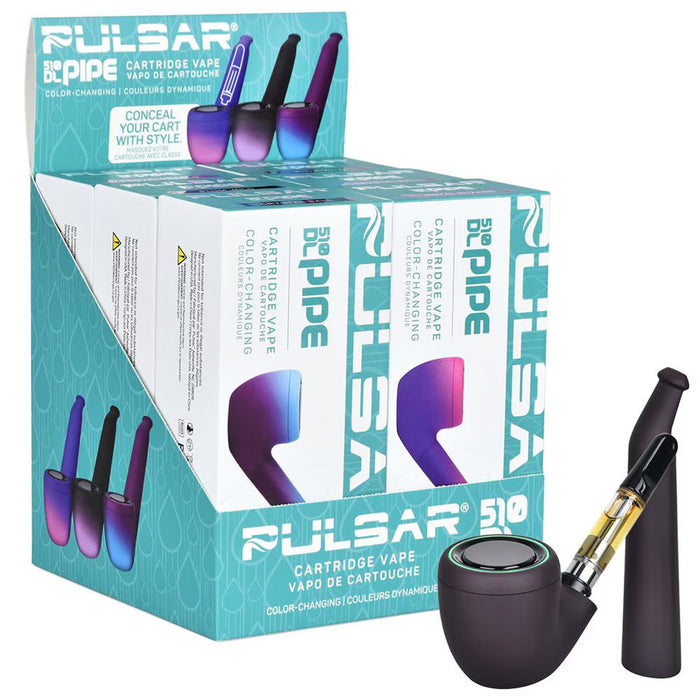 Pulsar | 510 DL Pipe Thermo Series Cartridge Vape - 650mAh/ 6ct Assorted Display 510 Battery Smoking Cat Distribution(S)