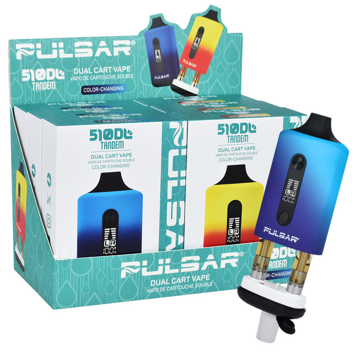 Pulsar | 510 Tandem Thermo Series Dual Cart Vaporizer - 650mAh 6 count display 510 Battery Smoking Cat Distribution(S)