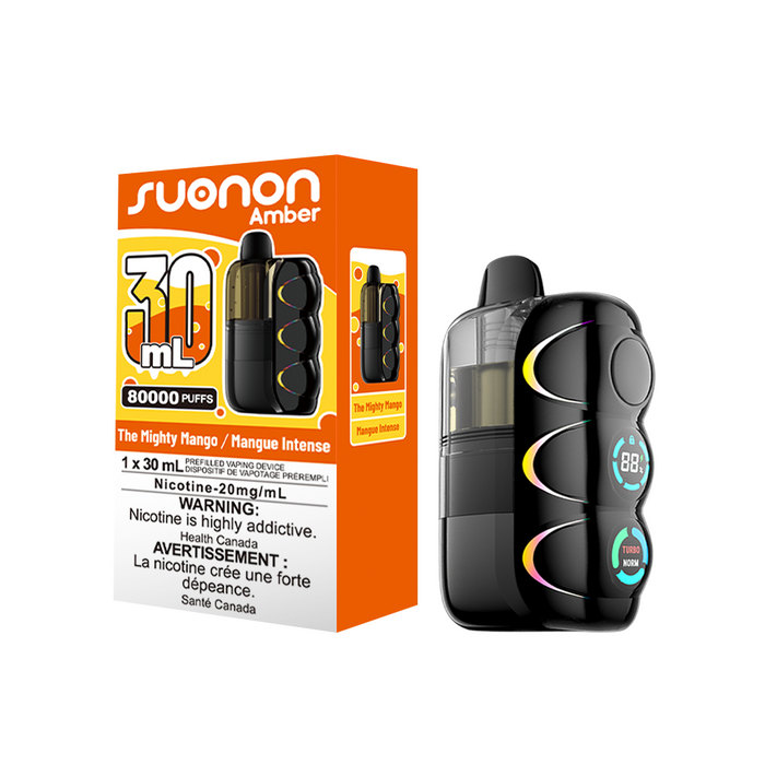 [ON] SUONON AMBER Pod System – 80,000 Puffs, 30mL (Box of 4) Ontario Excise Tax TJ VAPE The Mighty Mango