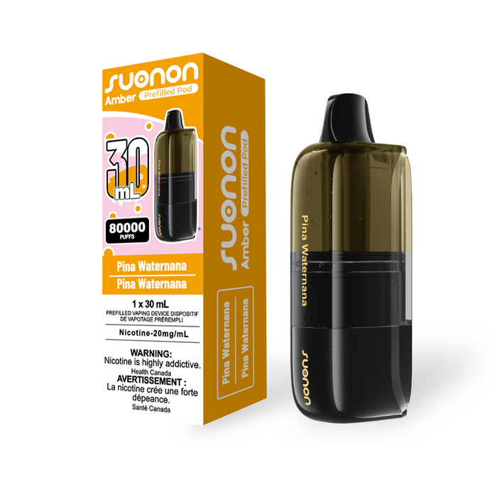 [CA] SUONON AMBER Replacement Pod – 80,000 Puffs, 30mL (Box of 4) Federal Excise Tax TJ VAPE Pina Waternana