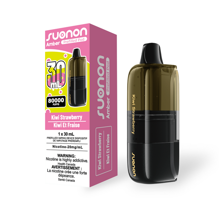[CA] SUONON AMBER Replacement Pod – 80,000 Puffs, 30mL (Box of 4) Federal Excise Tax TJ VAPE Kiwi Strawberry
