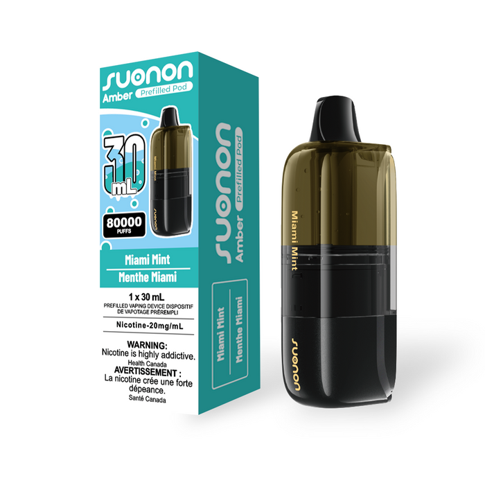 [ON] SUONON AMBER Replacement Pod – 80,000 Puffs, 30mL (Box of 4) Ontario Excise Tax TJ VAPE Miami Mint