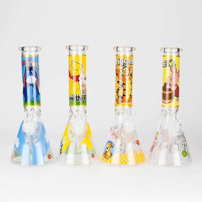 10" Cute Animals Design Glass Beaker Bong Glass Bong 777 Smoke