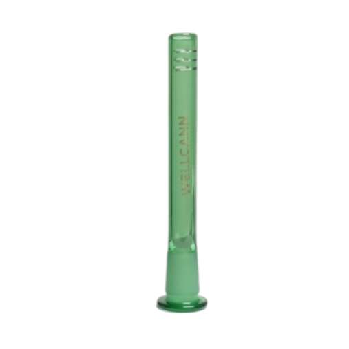 Wellcann | 5.5"Colored Glass Downstems With Gold Logo Downstem · Bowlstem Super Supplys Inc Green