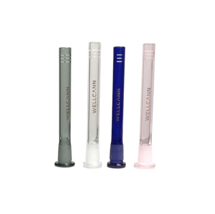 Wellcann | 6"Colored Glass Downstems With Gold Logo Downstem · Bowlstem Super Supplys Inc