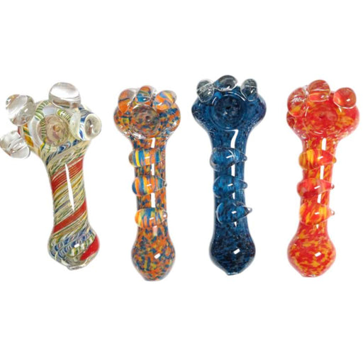 5" Heavy-Duty Glass Hand Pipe – Assorted Colors-2CT Glass Pipe Super Supplys Inc