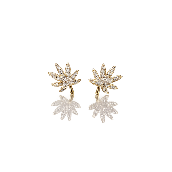 18K GOLD CANNABIS LEAF EARRING Jewelry The Kush Girls