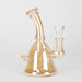 Piranha | 6" Electroplated Champagne Dab Rig with Bowl Glass Rig Small Biz Distributors