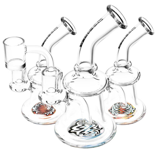 PULSAR | 5.75"" Wig Wag Bottom Bell Mini Rig w/ Banger Glass Rig Small Biz Distributors