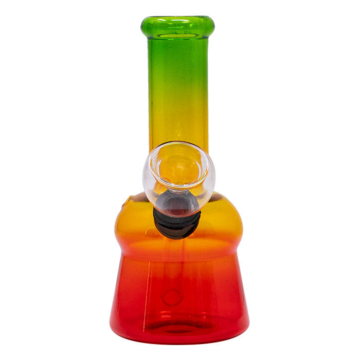 5" Rasta Colored Cylindrical Medium Glass Bong Glass Bong Maple Craft Inc