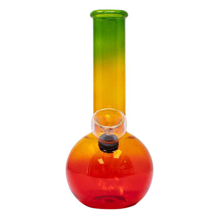 7" Rasta Colored Cylindrical Medium Glass Bong Glass Bong Maple Craft Inc