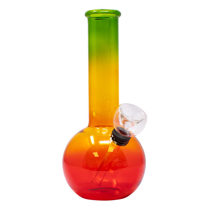 7" Rasta Colored Cylindrical Medium Glass Bong Glass Bong Maple Craft Inc