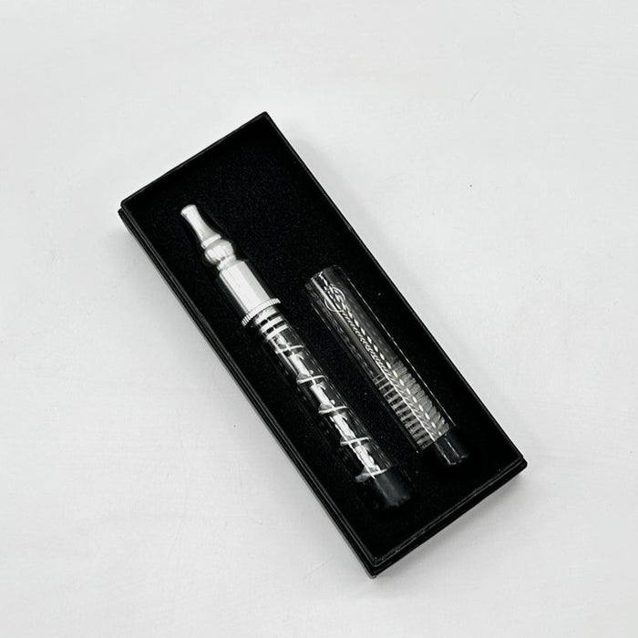 Metal Twisty Glass Blunt - Pen pipes Dab Rigs One Hitter 3 in 1 Blunt NIBO Distribution SILVER