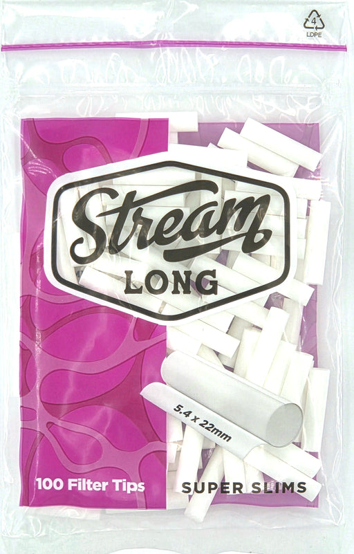 STREAM Super Slims Long RYO Filters Display Carton - 12 Bags (Mono Type) Filter Tip STREAM
