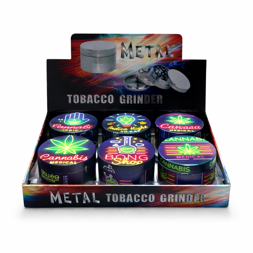 63mm Neon Grinder – 4-Piece 6CT Display Pack Super Supplys Inc