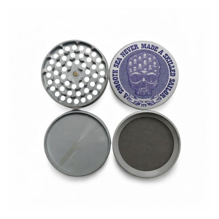 63mm Leaf&Skull Grinder – 4-Piece 6CT Display Pack Super Supplys Inc