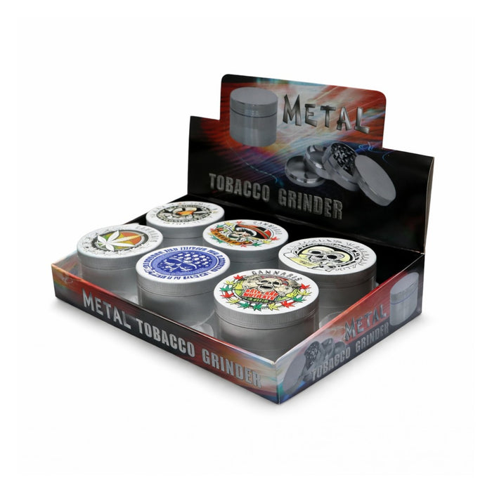 63mm Leaf&Skull Grinder – 4-Piece 6CT Display Pack Super Supplys Inc