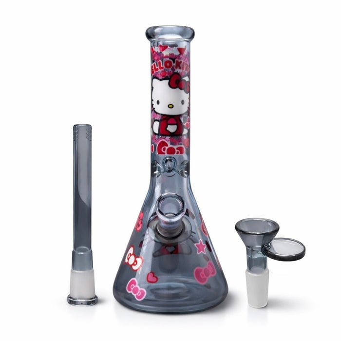 10" Pink Kitty Beaker Bong Glass Bong Super Supplys Inc