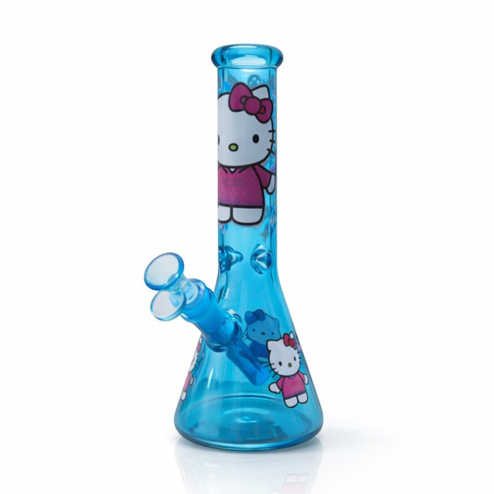 10" Pink Kitty Beaker Bong Glass Bong Super Supplys Inc Blue