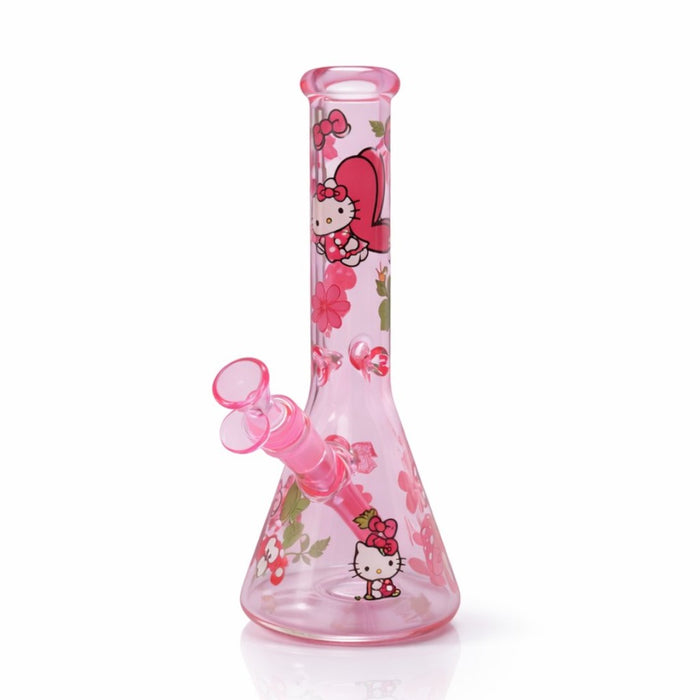 10" Pink Kitty Beaker Bong Glass Bong Super Supplys Inc Pink