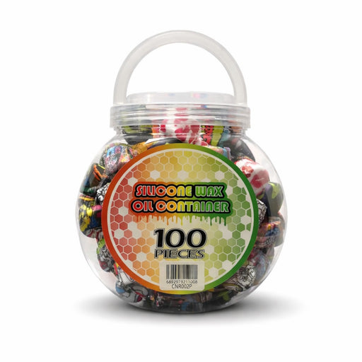 2.5mL Graphic Silicone Wax Oil Containers – 100 Piece Assorted Jar Jar Super Supplys Inc