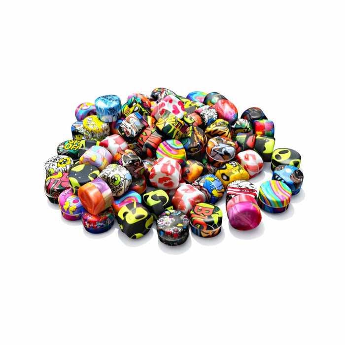 2.5mL Graphic Silicone Wax Oil Containers – 100 Piece Assorted Jar Jar Super Supplys Inc