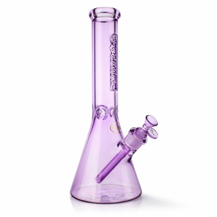 Fortune | 14" 7mm Engraved Color Beaker Bong Glass Bong Fortune Purple