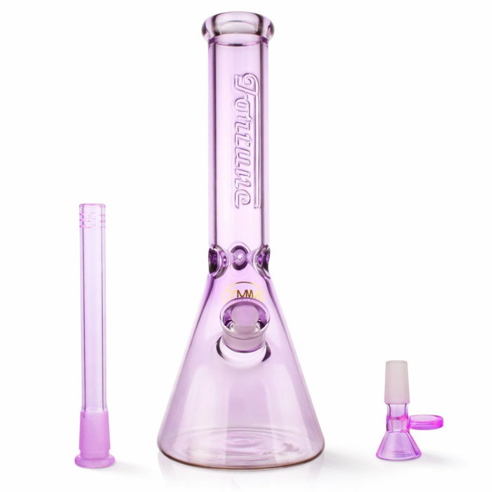 Fortune | 14" 7mm Engraved Color Beaker Bong Glass Bong Fortune