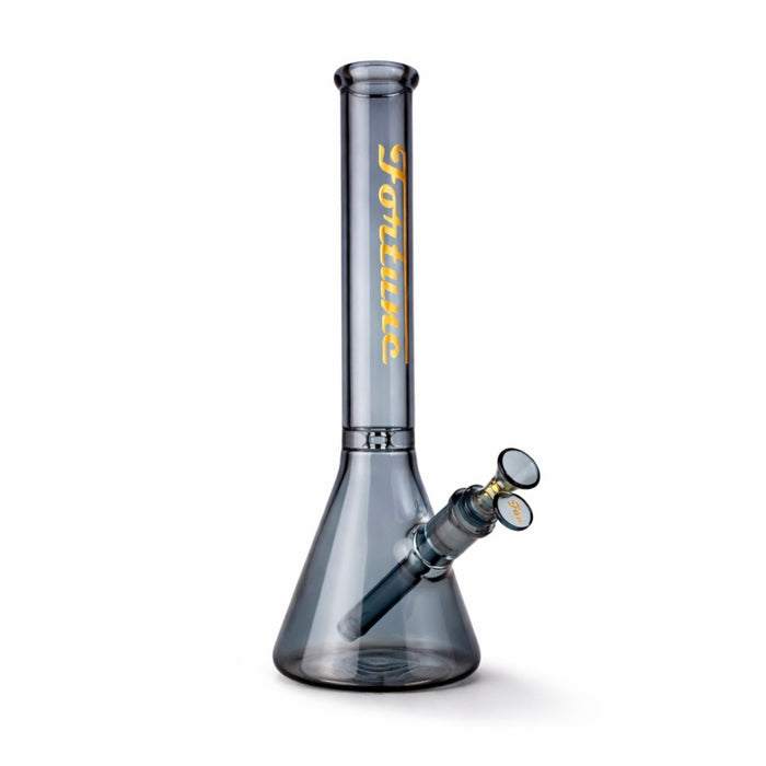 Fortune| 14" 5mm Beaker Bong w/ Disk Ice Catcher Glass Bong Fortune Transparent Black