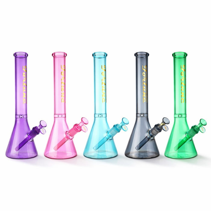 Fortune| 14" 5mm Beaker Bong w/ Disk Ice Catcher Glass Bong Fortune