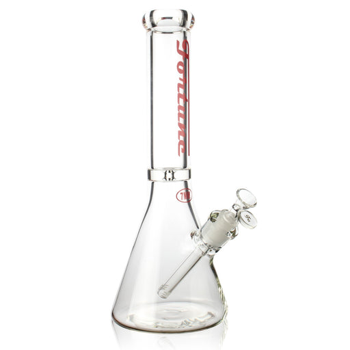 Fortune | 14" Beaker 7mm Glass Bong Disk Catcher Glass Bong Fortune Red