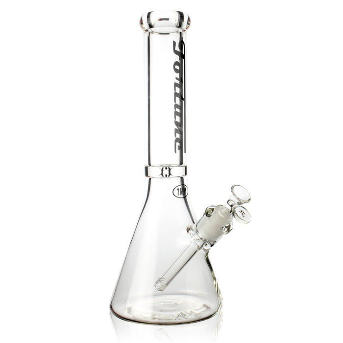 Fortune | 14" Beaker 7mm Glass Bong Disk Catcher Glass Bong Fortune Black