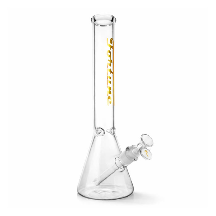 Fortune | 14" Beaker Glass Bong 5mm Glass Bong Fortune Gold