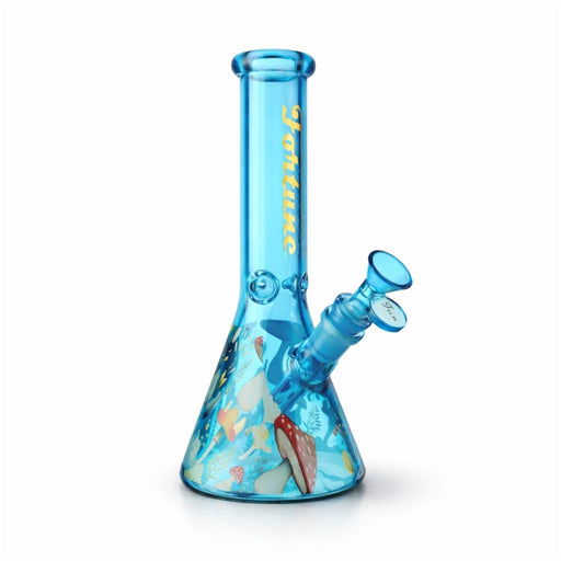 Fortune | 10" Colored 5mm Mushroom Beaker Glass Bong Fortune Blue