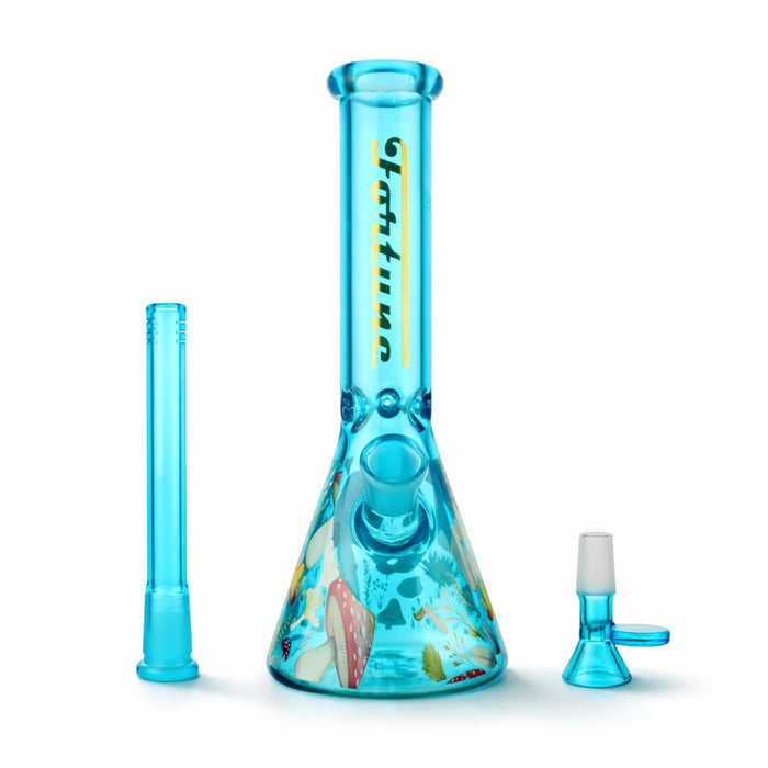 Fortune | 10" Colored 5mm Mushroom Beaker Glass Bong Fortune