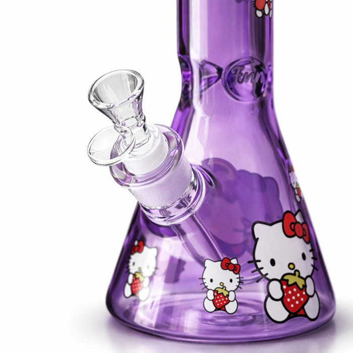 14" 7mm Pink Kitty Graphic Beaker Bong Glass Bong Super Supplys Inc