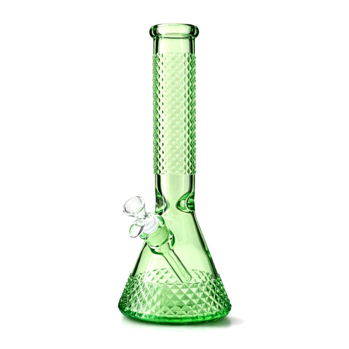 12.5” Diamond Beaker Bong – 7mm Thick Glass w/ Gift Box Glass Bong Super Supplys Inc Green